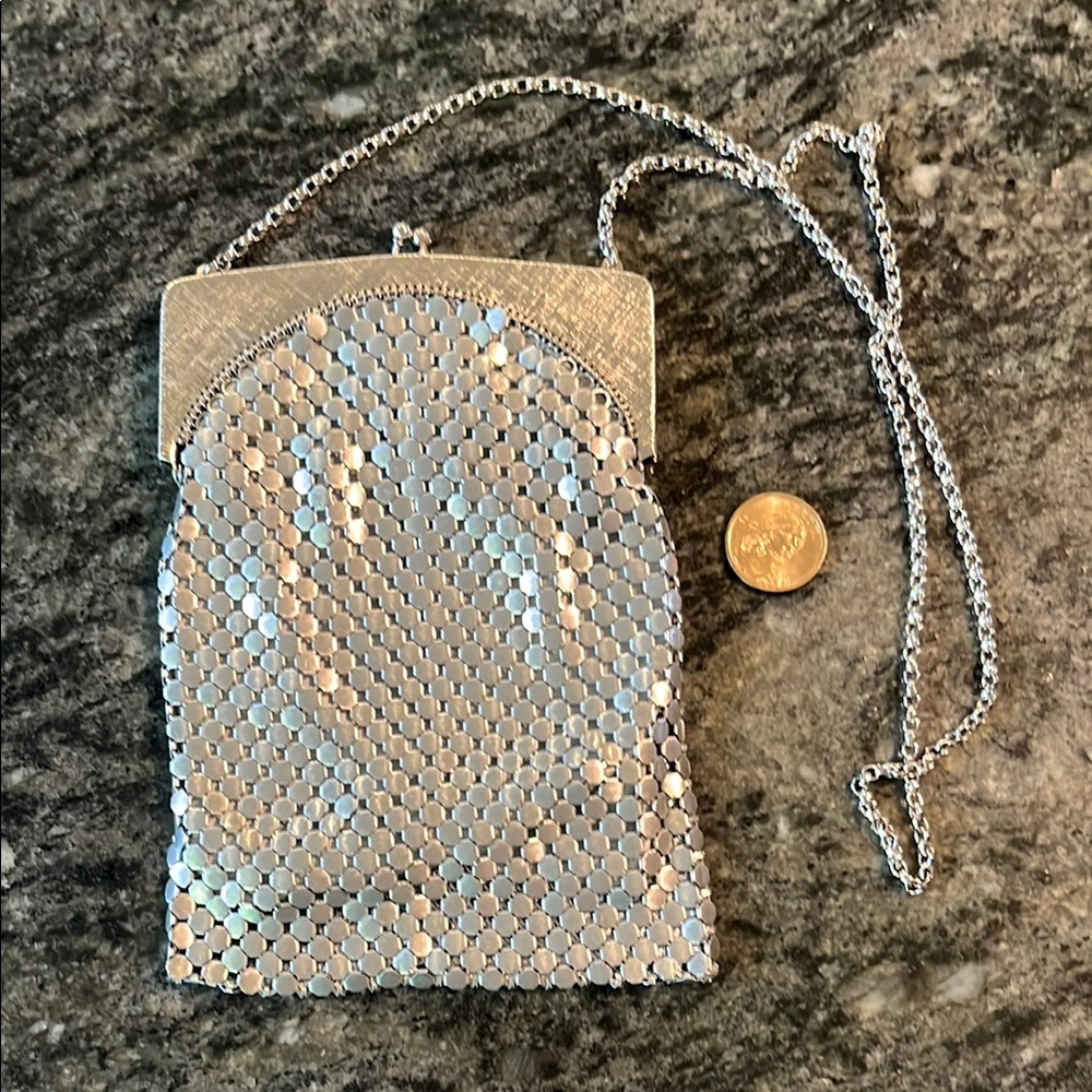 Silver Vintage Mesh Evening Bag
